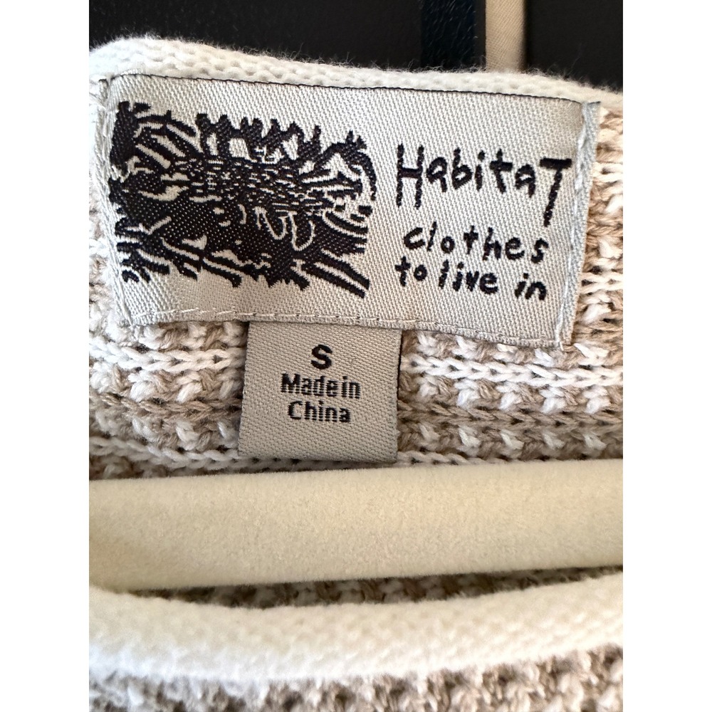 Habitat Clothes to Live In Sweater Tan S Womens Knit Textured Pullover - Picture 5 of 12